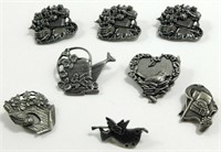 Birds and Blooms Pewter Pins