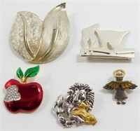 Signed Brooches Pins