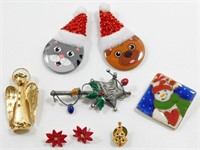 Assorted Christmas Jewelry including Signed