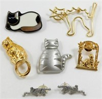 Assortment of Cat Jewelry - Some Signed