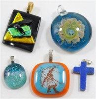 Assortment of Art Glass Pendants