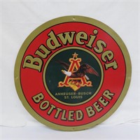 Budweiser Bottled Beer Metal Sign 1994 D 20"