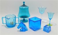 ** Assorted Blue Glass