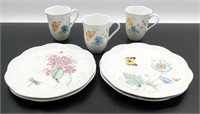 ** Lenox Butterfly Meadow Salad Plate and Mugs