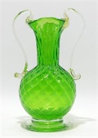 Antique Venetian Glass Two-Handled Ewer Vase