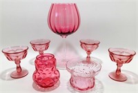 ** Vintage Assortment of Cranberry Glass