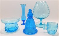 ** Vintage Assorted Blue Glass