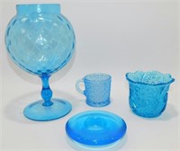 ** Vintage Assorted Blue Glass