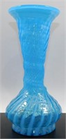 * Antique Blue Twisted Optic Vase