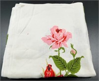 Vintage Never Used Linen Tablecloth with Roses -