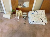 Table Lamp, Alarm Clock, Dresser Decor, Comforter