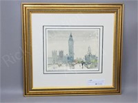 watercolor- Anthony Dracup, signed- Big Ben