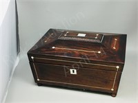 vintage wood trinket box- inlay- no key