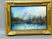 framed pastel- signed (hidden), Mt.Rundle