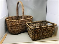 2 large woven baskets
