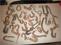 chain hooks, wooden crate