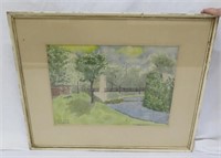 Watercolor-framed Hoyt Park Wauwatosa 1949