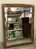 Rustic Log Framed Mirror