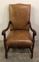 Austin Ranch Leather Armchair with Nailhead Trim