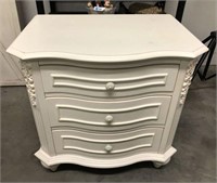 3 Drawer Nightstand with Ornate Embellishments
