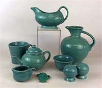 Fiesta Turquoise Teapot, Cup, Pitcher, S&P Shakers