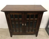 Storage Cabinet with Mullioned Glass Front Doors