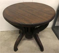 Accent Table With Wagon Wheel Hub Base