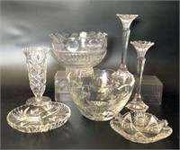 Stuart Glass & Crystal-Candlesticks, Bowls, Vase &