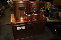 COPPER PLATED CANISTER AND BREAD SET