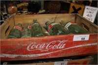 WOOD COCA-COLA CRATE WITH BOTTLES