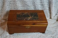 Small Carved Wooden Jewelry Chest