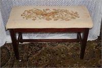 Vintage Embroidered Piano Bench