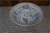 Blue and White Oriental Style Bowl
