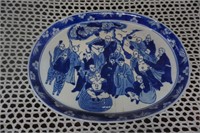 Asian Themed Family Serving Oval Plate
