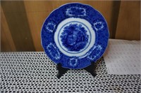Flow Blue Plate Made in  England(Oriental)