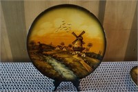 Large Decorative Plate with Windmill
