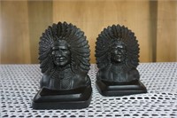 Heavy Indian Head Bookends