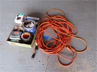 Extension Cord & Flat of Hardware