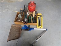 Lot of Garden Hand Tools, Small Antique Gas Can