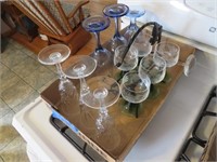 Flat of Crystal Glasses, Wine Glasses Holder