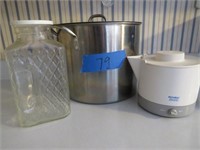 Electric Teapot, Large Pot w/ Lid, Juice Bottle