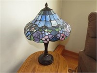 Tiffany Style Lamp 21” T x 14” Dia Approx