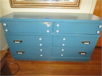 6 Drawer Blue Dresser 56” W x x 31” T x 18” D