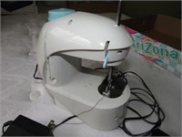 Small Sewing Machine, Small Box of Thread &