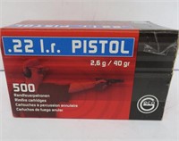 Ammo- .22 LR Pistol Geco - 500 round brick