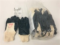 12 Pair Rubber Coated Cotton Gloves Size 8