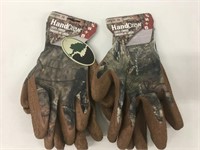 2 New Pairs HandCrew Latex Coated Work Gloves