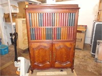 FRENCH ARMOIRE W/FAUX BOOKEND DOORS