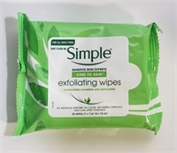 Simple Exfoliating Wipes, 25 Count 7 X 7in