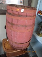 Lg. Wooden Barrel-23T x 14W